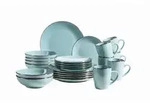 M&auml;ser Kombiservice Metallic Rim, Blau, Keramik, 24-teilig, 400 ml, 43x32.5x32 cm,