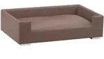 Hundesofa, Schwarz, Taupe, Chrom, Holz, Textil, F&uuml;llung: Vlies, 57x25x91 cm,