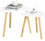 SoBuy Couchtisch, Wei&szlig;, Holzwerkstoff, Holz, 55x45x52 cm, Wohnzimmer,