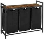 Mid.you W&auml;schekorb, Braun, Schwarz, Metall, Textil, Holzwerkstoff, 114 L,