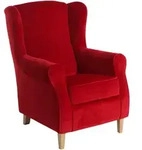 Max Winzer Ohrensessel Lesesessel, Rot, Holz, Buche, 77x103x86 cm, Goldenes M,...