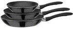 GSW Pfannenset Nova, Schwarz, Metall, 3-teilig, ISO 9001, hitzebest&auml;ndige...