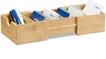 Relaxdays Karteikasten, Hellbraun, Holz, 13x5.5x30 cm, Arbeitszimmer,...