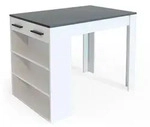 Vicco Esszimmertisch, Anthrazit, Wei&szlig;, Holzwerkstoff, 3 F&auml;cher, 1 Schubladen,