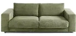 Kawola Sofa, Olivgr&uuml;n, Kunststoff, Echtholz, 2-Sitzer, F&uuml;llung: Komfortschaum,