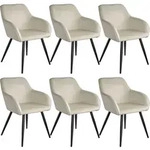 tectake Esszimmerstuhl, Creme, Schwarz, Textil, 58x82x62 cm, Esszimmer, St&uuml;hle,