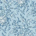 Xora Vliestapete, Blau, Kunststoff, Papier, Blume, 52x1005 cm, Made in Europe,