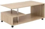 Mid.you Couchtisch, Sonoma Eiche, Holzwerkstoff, rechteckig, Rollen, 60x48.5x105 cm,