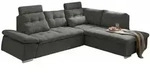 ed exciting design Ecksofa, Grau, Textil, Uni, 4-Sitzer, Ottomane rechts,L-Form,