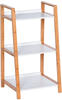 Wenko Badezimmerregal, Braun, Weiß, Holz, Bambus, 43x76x36 cm, stehend, Badezimmer,