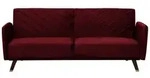 Beliani 3-Sitzer-Schlafsofa, Dunkelrot, Textil, 200x87x95 cm, Wohnzimmer, Sofas...