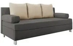 Mirjan24 Schlafsofa, Dunkelgrau, Kunststoff, 3-Sitzer, Rechteckig, 192x86x80 cm,