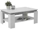 Boxxx Couchtisch, Grau, Wei&szlig;, Holzwerkstoff, Betonoptik, rechteckig, eckig,