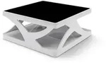 Livetastic Couchtisch, Schwarz, Wei&szlig; Hochglanz, Glas, Holzwerkstoff, quadratisch,