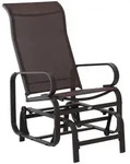 Outsunny Schaukelstuhl,, Braun, Metall, 73x105x60 cm, Wohnzimmer, Sessel,