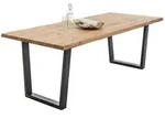 P & B Esstisch, Schwarz, Eiche, Holz, Metall, Eiche, massiv, rechteckig, U-Form,