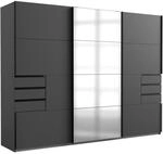 P & B Schiebet&uuml;renschrank Wimex Saigon, Anthrazit, Klar, Glas, Holzwerkstoff, 6
