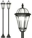 Outsunny Solar, Schwarz, Kunststoff, 18.5x129x18.5 cm, Lampen & Leuchten,