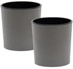 Siena Garden &Uuml;bertopf-Set, Grau, Kunststoff, 2-teilig, rund,rund, 30.5 cm,