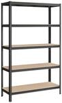 Schwerlastregal, Schwarz, Hellbraun, Metall, Holzwerkstoff, 120x200x60 cm, Freizeit &