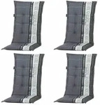 Ambia Garden Sesselauflage, Grau, Textil, 4-teilig, Schriftzug, F&uuml;llung: