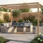 Gardenson Gartenset, Grau, Metall, Kunststoff, Textil, 3-teilig, Uni, F&uuml;llung: