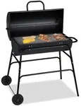 Relaxdays Holzkohlegrill, Schwarz, Metall, Kunststoff, 103x96.5x64.5 cm, Grills...
