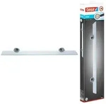 Tesa Glasablage Smooz, Wei&szlig;, Chrom, Glas, Metall, 60x5x12 cm, Wohnzimmer, Regale,