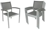 Gardenson Gartenstuhl-Set, Grau, Silber, Metall, Kunststoff, Textil, eckig, 60x86x55