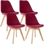 CLP Stuhl, Rot, Holz, 49x83x50 cm, Esszimmer, St&uuml;hle, Esszimmerst&uuml;hle,