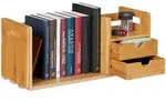 Relaxdays Schreibtischorganizer, Hellbraun, Holz, 80.5x21x19 cm, Arbeitszimmer,