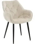 CLP Armlehnenstuhl, Creme, Metall, 58x83x62 cm, Esszimmer, St&uuml;hle, Esszimmerst&uuml;hle