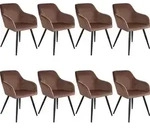 tectake Esszimmerstuhl, Braun, Schwarz, Textil, 58x82x62 cm, Esszimmer, St&uuml;hle,