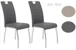 P & B Stuhl-Set, Grau, Metall, Textil, eckig, 43x100x64 cm, mit Griff, Esszimmer,
