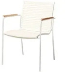 Gardenson Gartenstuhl, Wei&szlig;, Holz, Teakholz, vollmassiv, rund, 60x84x56 cm,