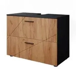 Vicco Waschbeckenunterschrank, Honigeiche, Anthrazit, Holzwerkstoff, 2 F&auml;cher, 2