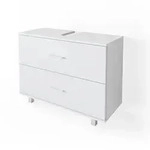 Vicco Waschbeckenunterschrank, Wei&szlig;, Holzwerkstoff, 3 F&auml;cher, 2 Schubladen,
