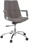 Mid.you Drehstuhl, Grau, Silber, Metall, Textil, Drehkreuz, 58x102x60 cm,