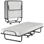 Costway Gastebett, Schwarz, Metall, Schlafzimmer, Betten, Klappbetten