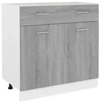 vidaXL K&uuml;chenunterschrank, Silbereichen, Holz, Strukturbuche, 1 Schubladen,