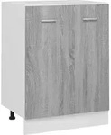 vidaXL Unterschrank, Silbereichen, Holz, Strukturbuche, Rechteckig, 60x81.5x46 cm,