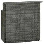 vidaXL Garten-Bartisch, Grau, Kunststoff, Rechteckig,rechteckig, 120x110x55 cm,