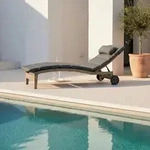 Gardenson Garten-Relaxliege Andalusia, Grau, Metall, Kunststoff, F&uuml;llung: