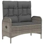 vidaXL Gartenbank, Grau, Naturmaterialien, 62.5x109x107 cm, Gartenm&ouml;bel,