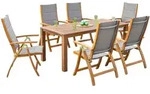 Gardenson Gartentischgruppe Acapulco, Grau, Akazie, Holz, Textil, Akazie, Hartholz,