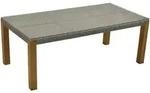 Gardenson Gartentisch, Beige, Metall, Kunststoff, Akazie, massiv, rechteckig, eckig,