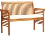 vidaXL Gartenbank, Braun, Holz, F&uuml;llung: Polyester, 60x90x120 cm, Gartenm&ouml;bel,