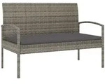 vidaXL Gartenbank, Grau, Kunststoff, 2-Sitzer, Rechteckig, 105x74x58 cm,