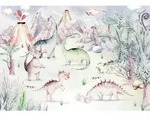 Xora Fototapete, Mehrfarbig, Papier, Dinosaurier, 400x280 cm, Tapeten &