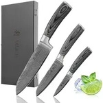 Wakoli Messerset, Grau, Holz, Metall, Nachbildung, Kochen, K&uuml;chenmesser, Messersets